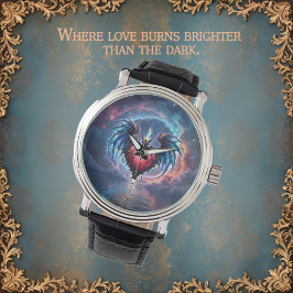 Flamebound Heart of the Moon – Gothic Cosmic Love  Armbandsur