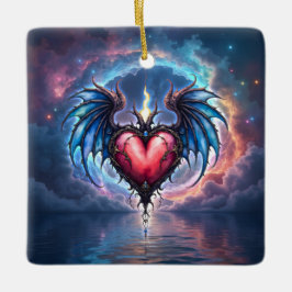 Flamebound Heart of the Moon – Gothic Cosmic Love  Julgransprydnad Keramik