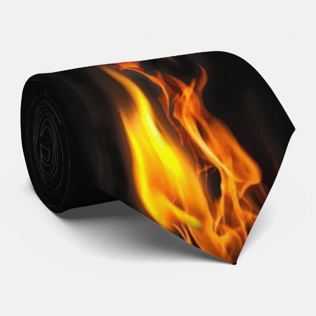 Flameld Fire Gult Black Novelty Arty Neck Tie Slips (Rullad)