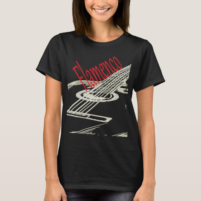 Flamenco Acoustic Guitar Player Premium T Shirt (Framsida)