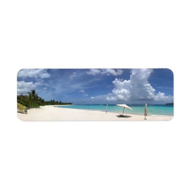 Flamenco Beach Culebra Puerto Rico Returadress Etikett (Framsidan)