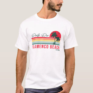 Flamenco Beach Puerto Rico Retro Sunset Souvenir T Shirt