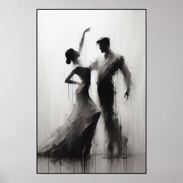 Flamenco Dance Duo Abstrakt Poster (Framsidan)