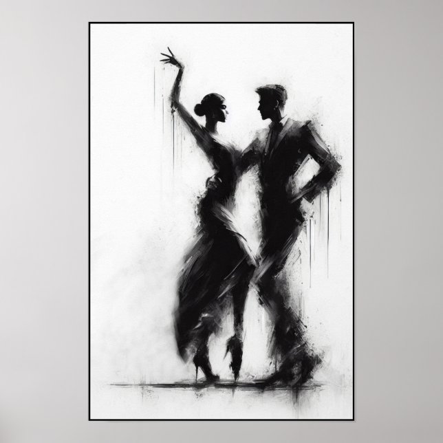 Flamenco Dance Duo-Abstrakten Poster (Framsidan)