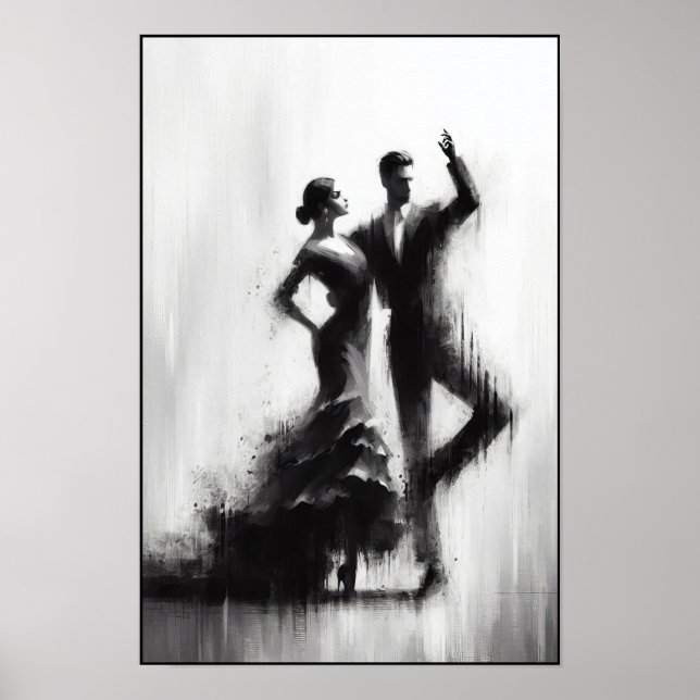 Flamenco Dance Duo-Abstrakten Poster (Framsidan)