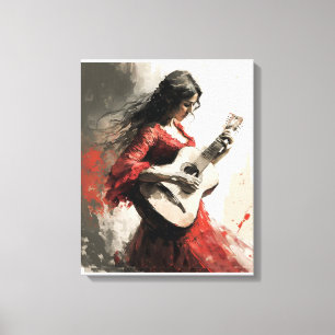 Flamenco Dance Gitana Modern Flamenco Girl Passion Canvastryck