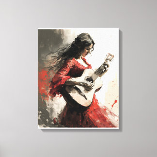 Flamenco Dance Gitana Modern Flamenco Girl Passion Canvastryck