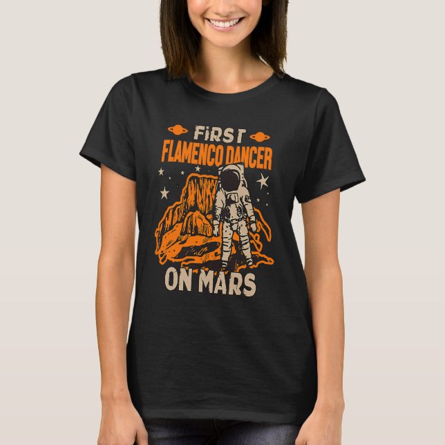 Flamenco Dancer Astronaut T Shirt (Framsida)