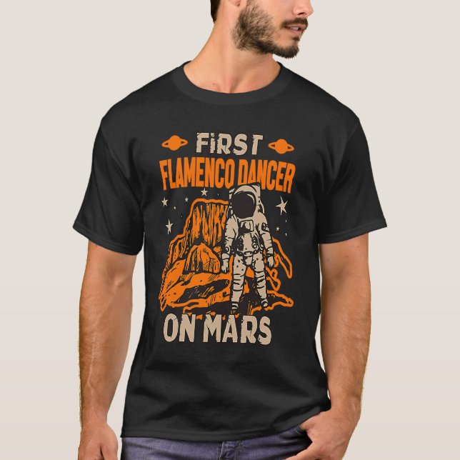 Flamenco Dancer Astronaut T Shirt (Framsida)