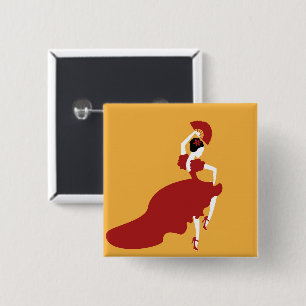 Flamenco Dancer Button Knapp