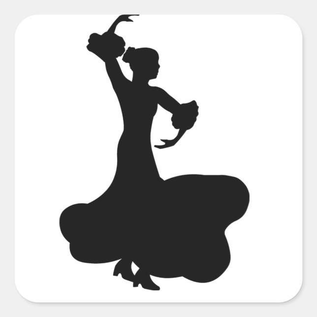 Flamenco Dancer Fyrkantigt Klistermärke (Framsida)