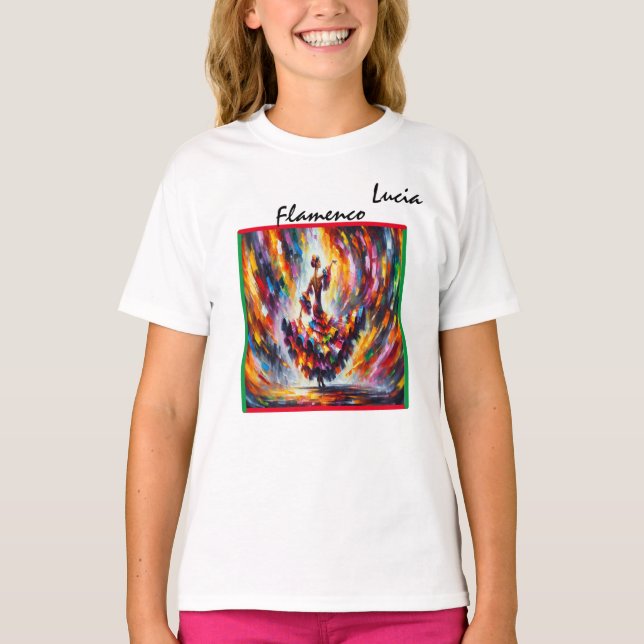 Flamenco Dancer Girl T Shirt (Framsida)