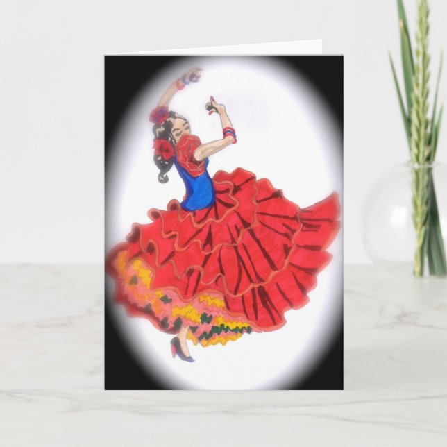 Flamenco Dancer Greeting Card Kort (Framsida)