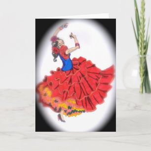 Flamenco Dancer Greeting Card Kort