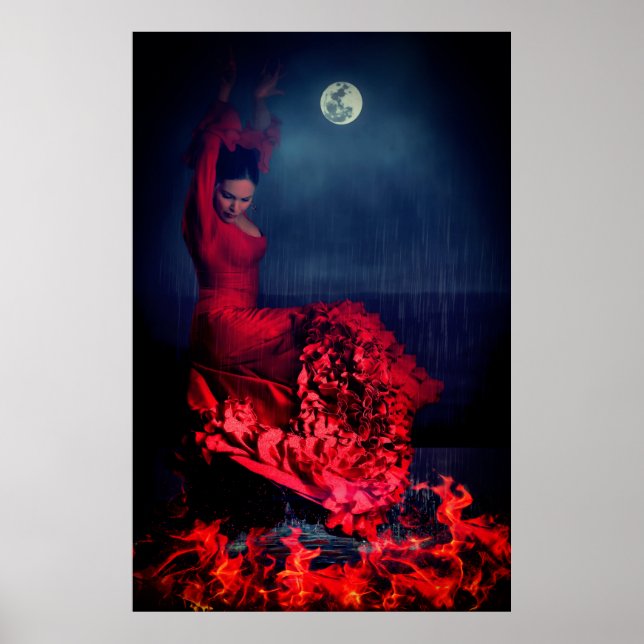 Flamenco Dancer i branden Poster (Framsidan)