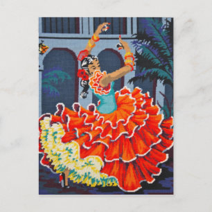 Flamenco Dancer i Färg vykort