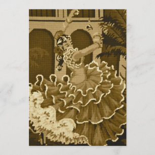 Flamenco Dancer i Sepia-inbjudan Inbjudningar