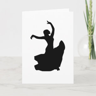 Flamenco Dancer in White Circle Kort