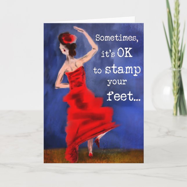 Flamenco Dancer-inspirationskonstruktion Kort (Framsida)