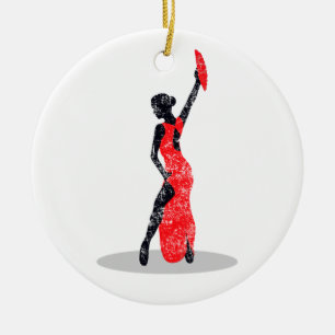 Flamenco Dancer Julgransprydnad Keramik