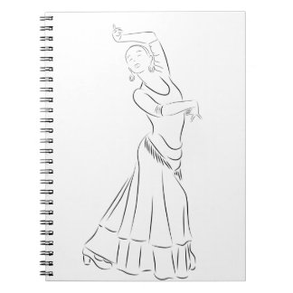 Flamenco Dancer Line Art Anteckningsbok