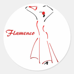 Flamenco Dancer med Anpassade Slogan Runt Klistermärke