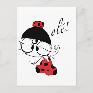 Flamenco dancer ole! vykort