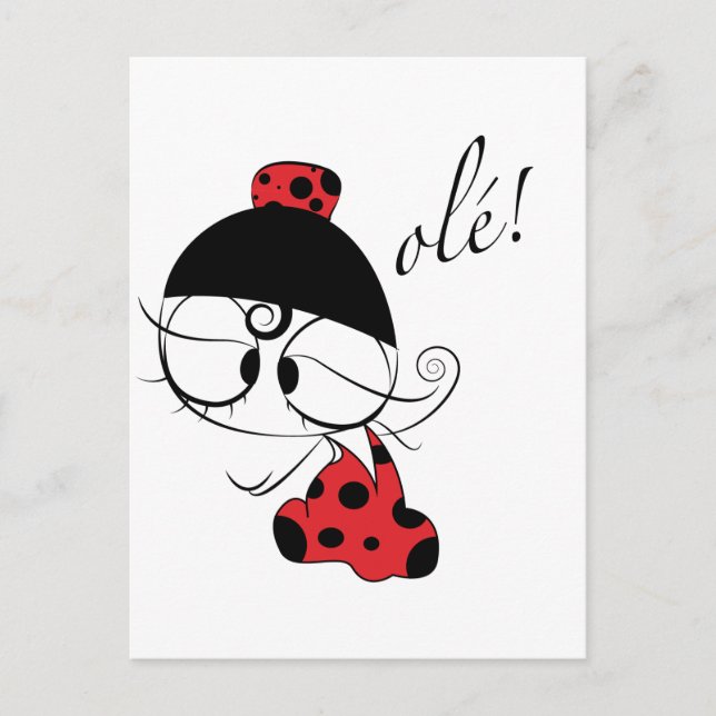 Flamenco dancer ole! vykort (Framsida)