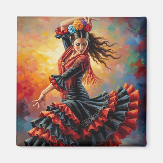 Flamenco Dancer Seville Spain Travel Magnet (Framsidan)
