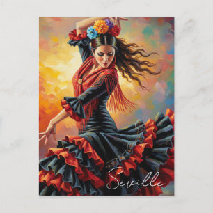 Flamenco Dancer Seville Spain Travel Vykort