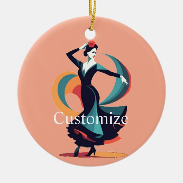 Flamenco Dancer Thunder_Cove Julgransprydnad Keramik (Framsidan)
