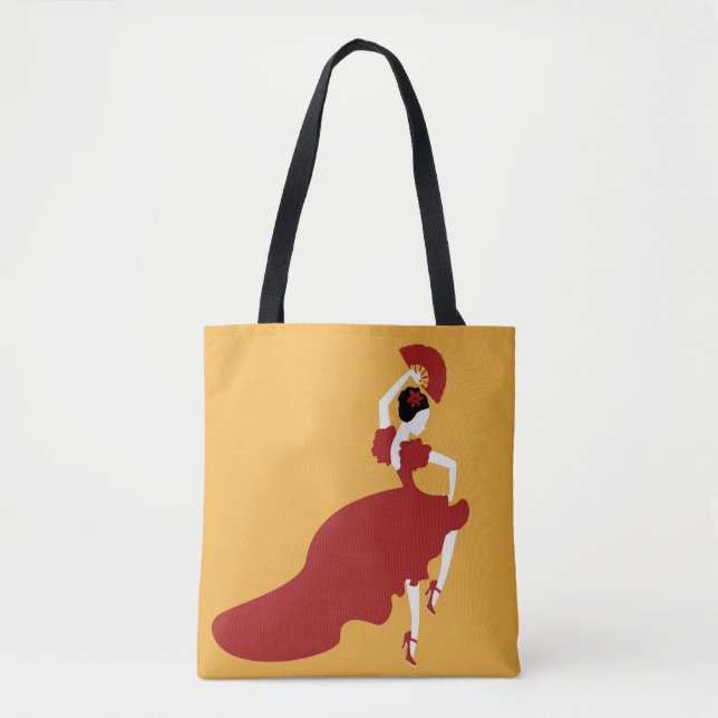 Flamenco Dancer Tote Bag Tygkasse (Framsida)