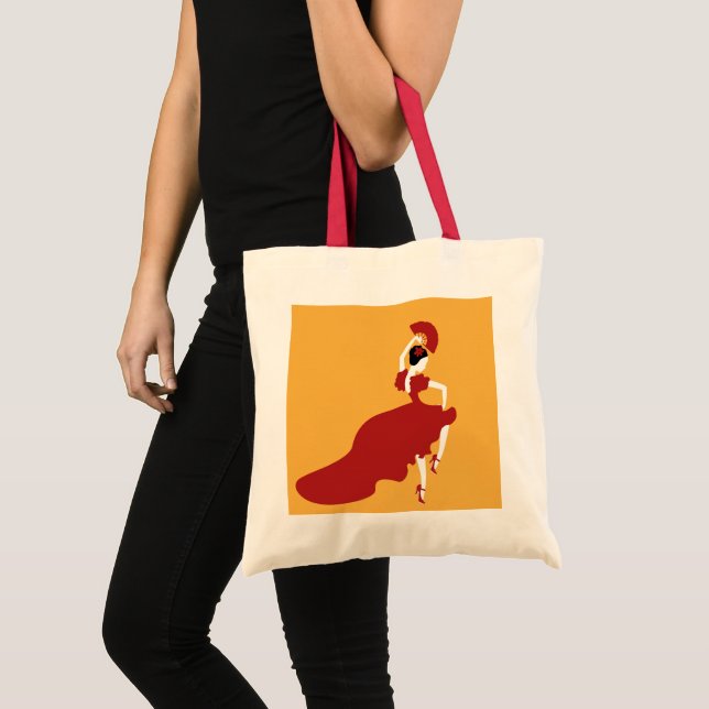 Flamenco Dancer Tote Bag Tygkasse (Framsida (produkt))