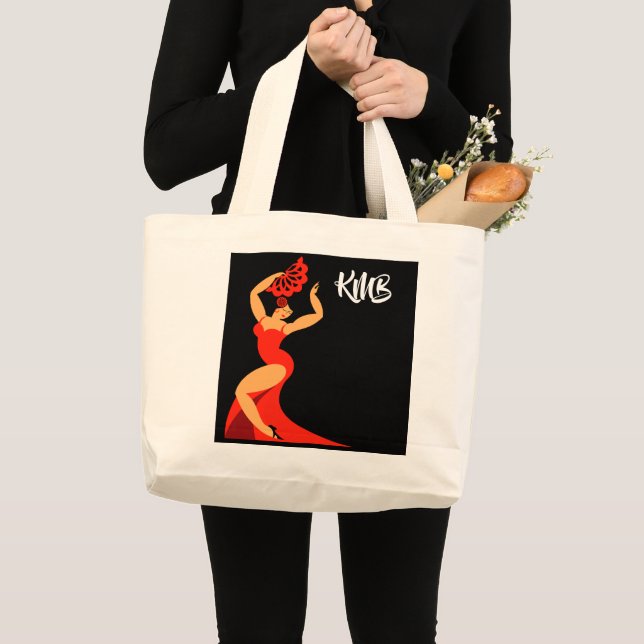 Flamenco Dancer Tote Jumbo Tygkasse (Framsida (produkt))