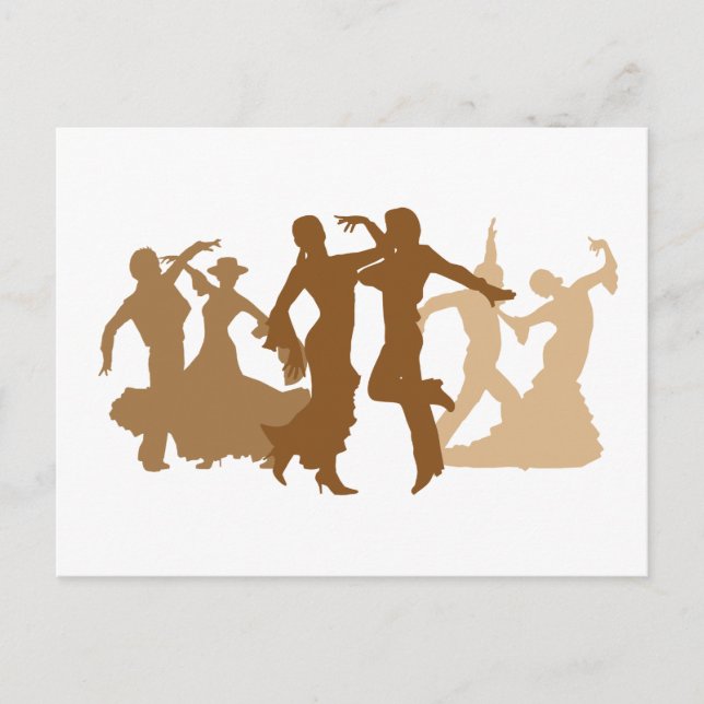 Flamenco Dancers Illustration Vykort (Framsida)