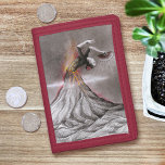 Flamenco-dangkvinnan Volcano Surreal teckning art<br><div class="desc">Den här konstnärliga plånboken har grafit och färgpennor teckning i flamenco dancer dam som kommer från en vulkan. Gör en vacker, unik och elegant gåva till dansare och konst älskare. ・ Du kan anpassa den - ändra storlek på eller rotera bilden, lägga till text och mycket mer eller överföra den...</div>
