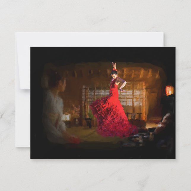 Flamenco fire ljus a tea house in Tokyo, Japan Inbjudningar (Framsida)