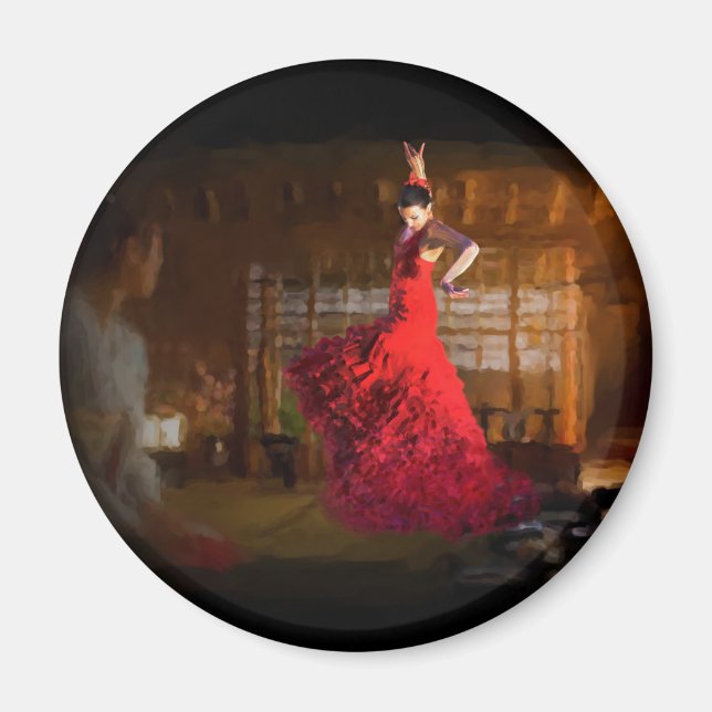 Flamenco fire ljus a tea house in Tokyo, Japan Magnet (Framsidan)