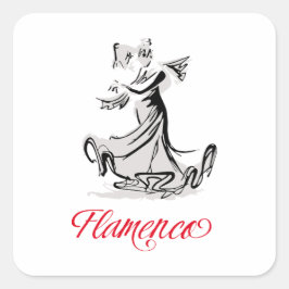 Flamenco Fyrkantigt Klistermärke