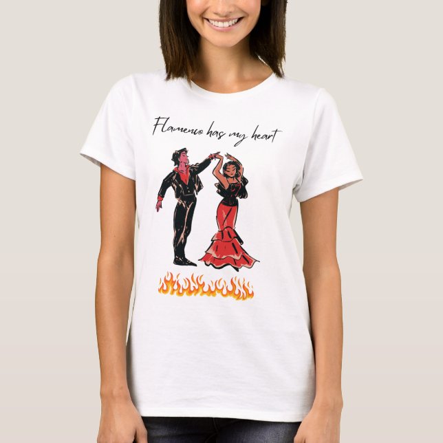 Flamenco har mitt hjärta t shirt (Framsida)
