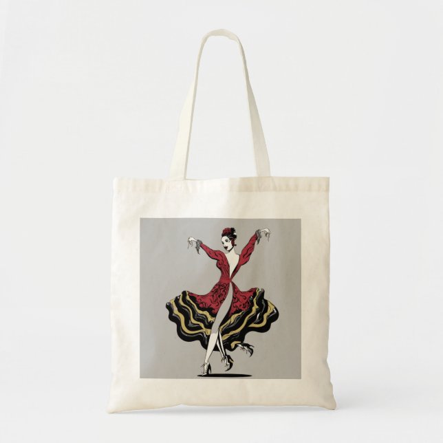 Flamenco Inspired Tote Bag, passion in the Dance, Tygkasse (Framsidan)