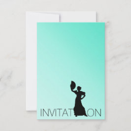 Flamenco Latin Dance Party Mint Blue Ombre Inbjudningar