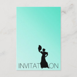 Flamenco Latin Dance Party Mint Blue Ombre Inbjudningar