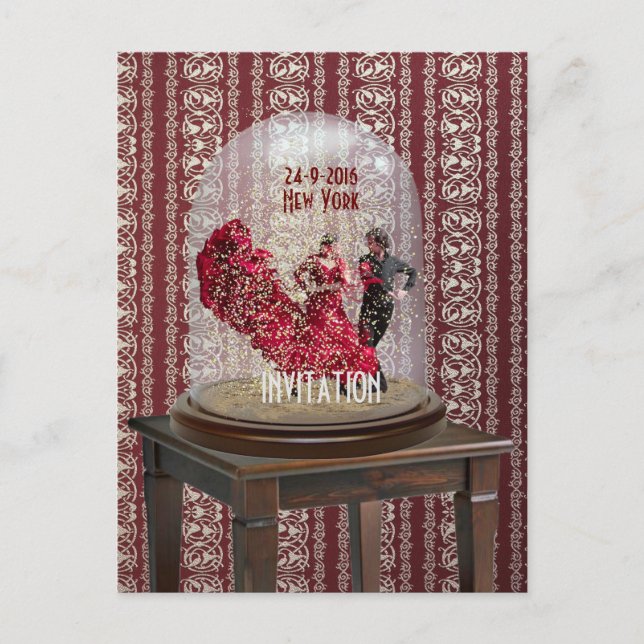 FLAMENCO LATIN DANS INBJUDAN Postkort (Framsida)