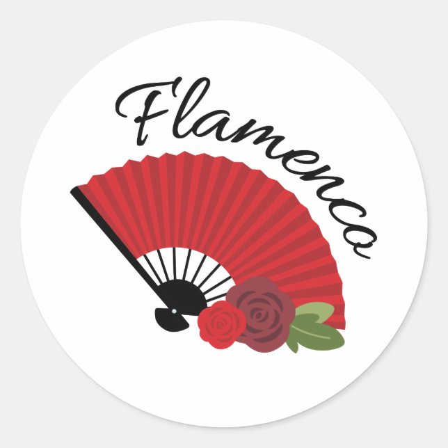 Flamenco Runt Klistermärke (Framsida)