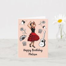 Flamenco Theme - Cute Dancer Doll Birthday eller n