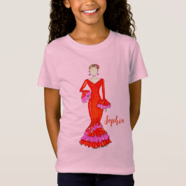 Flamencodancer med orange dress T-Shirt