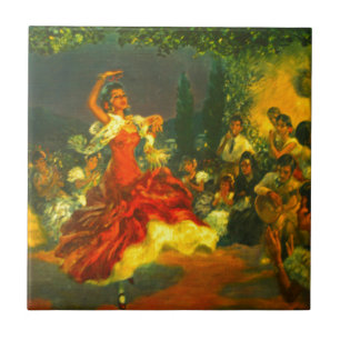 Flamencodansare Kakelplatta