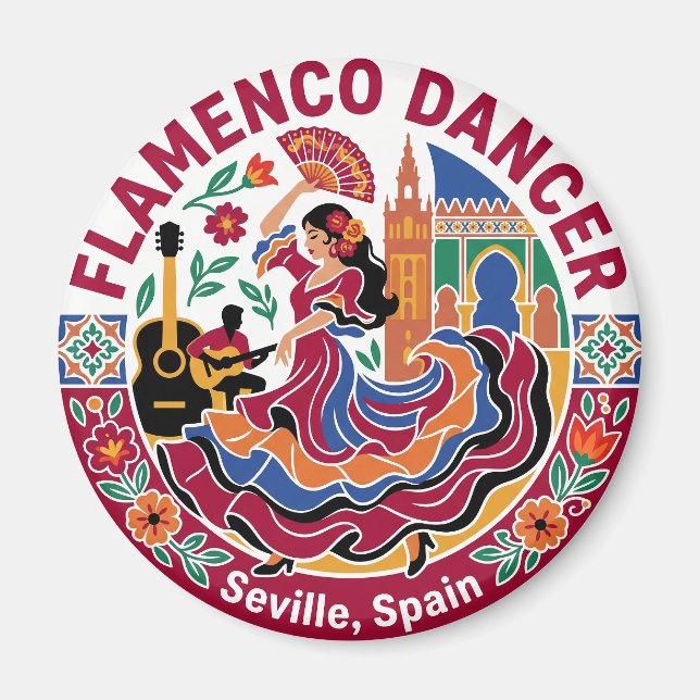 Flamencodansare Spanien Magnet (Framsidan)