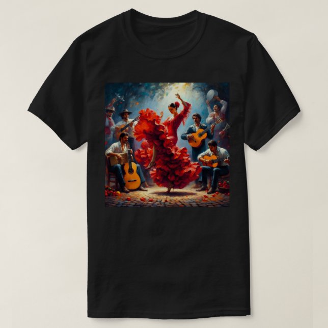 Flamencodansare Spansk musikorkester  T Shirt (Design framsida)